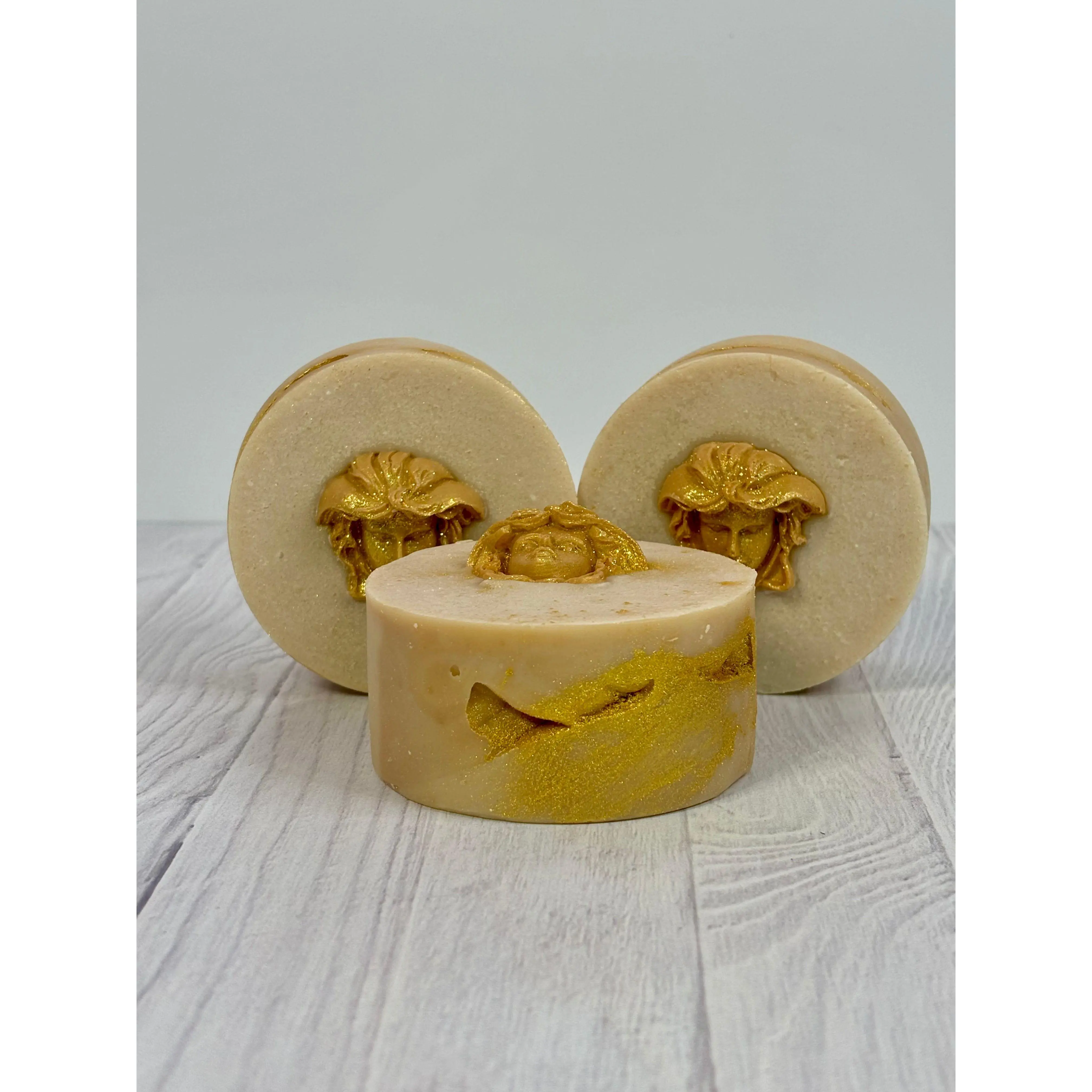 Luxury Medusa Goat Milk Soap | Narcissist Scent | 5 oz Round Bar Luxury Medusa Goat Milk Soap | Narcissist Scent | 5 oz Round Bar