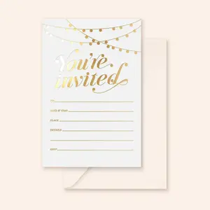 Gold Foil Party Invitation Cards | Set of 25