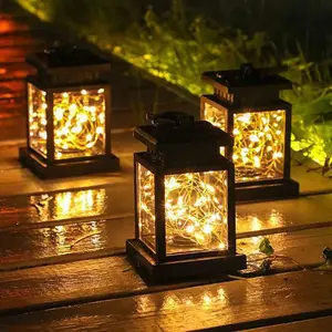 Solar LED Lights Outdoor Waterproof Floor Lantern Panel Candle Terraza Indoor Hanging Balcony Decor Lighting For Garden Yard Villa Terrace Lamp Patio