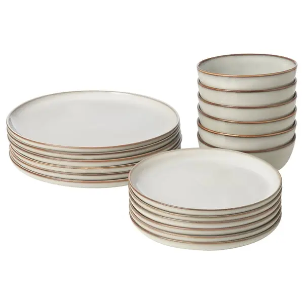 18-piece dinnerware set, gray