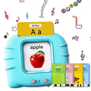 KIDGENIUS Bilingual Vocabulary Flash Card Learning Machine Interactive Audio Learning Toy for Kids English and Spanish Safe Durable Educational Gift