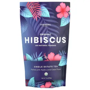 Cederberg Tea Co Organic Hibiscus, Caffeine Free, 100 Natural Tea Bags, 7 oz (200 g)