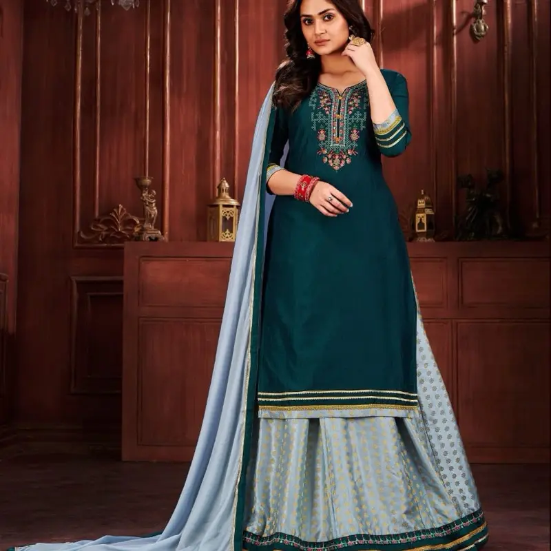 Readymade Kurti With Ghera Bottom And Dupatta Casual Wear for Summer