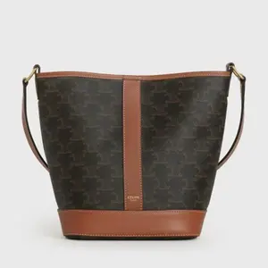 Pre-owned Celine Small bucket in triomphe canvas