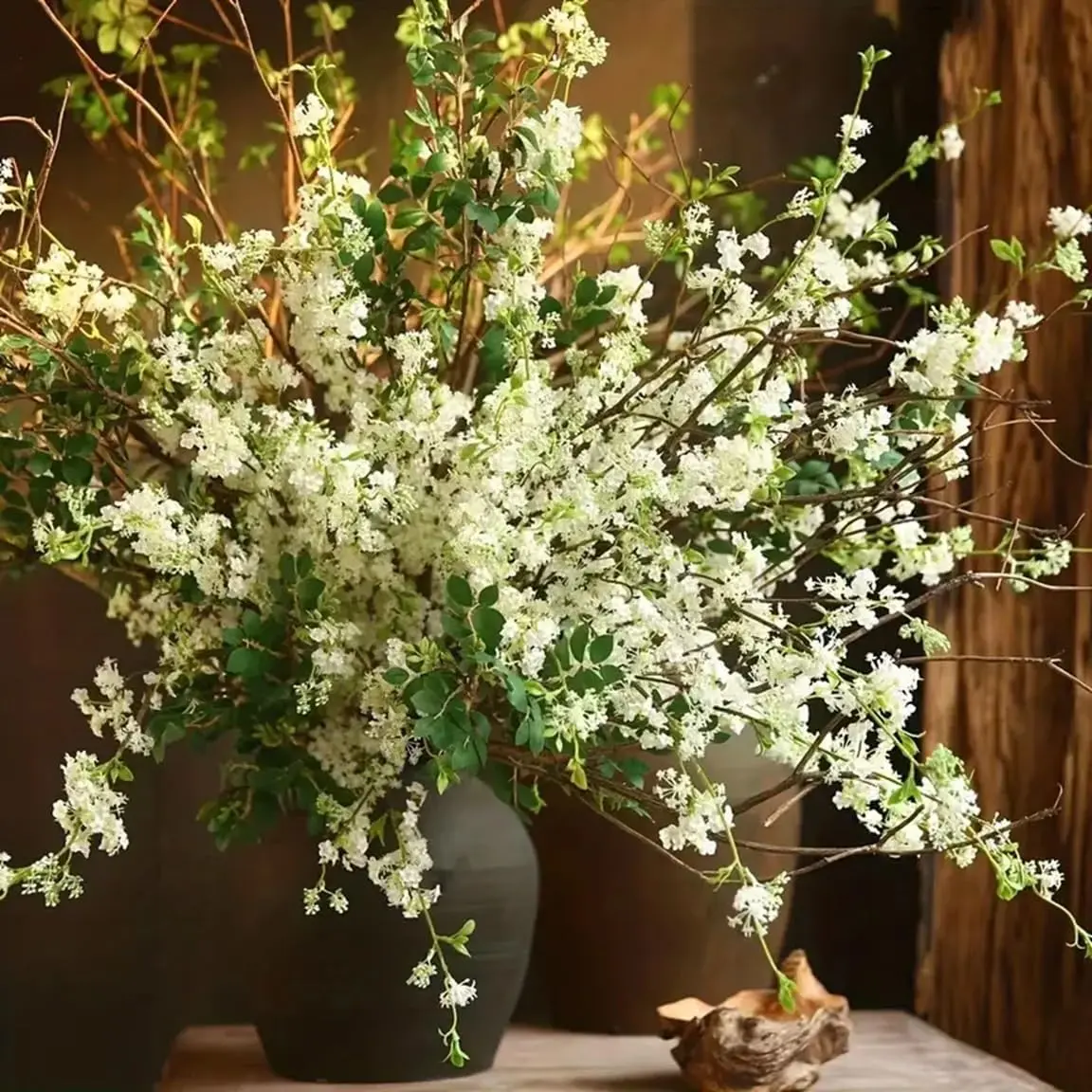 CZ GRAIN Decorative Nature Flower Plants Living Vase Fillers - 20 Branches - Grows in Water for Weeks - 30 In Tall - Home Decor for Table Centerpieces, Wedding Ornaments