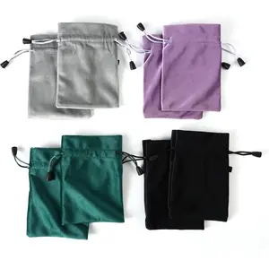 10 count Small 5 Colors Mixed  Fabric Cloth Bag Package Drawstring Pouch Anti Tarnish   bags for Wedding, Party, Candy Bags, 3.9x5.9 Inches(5 Colors)