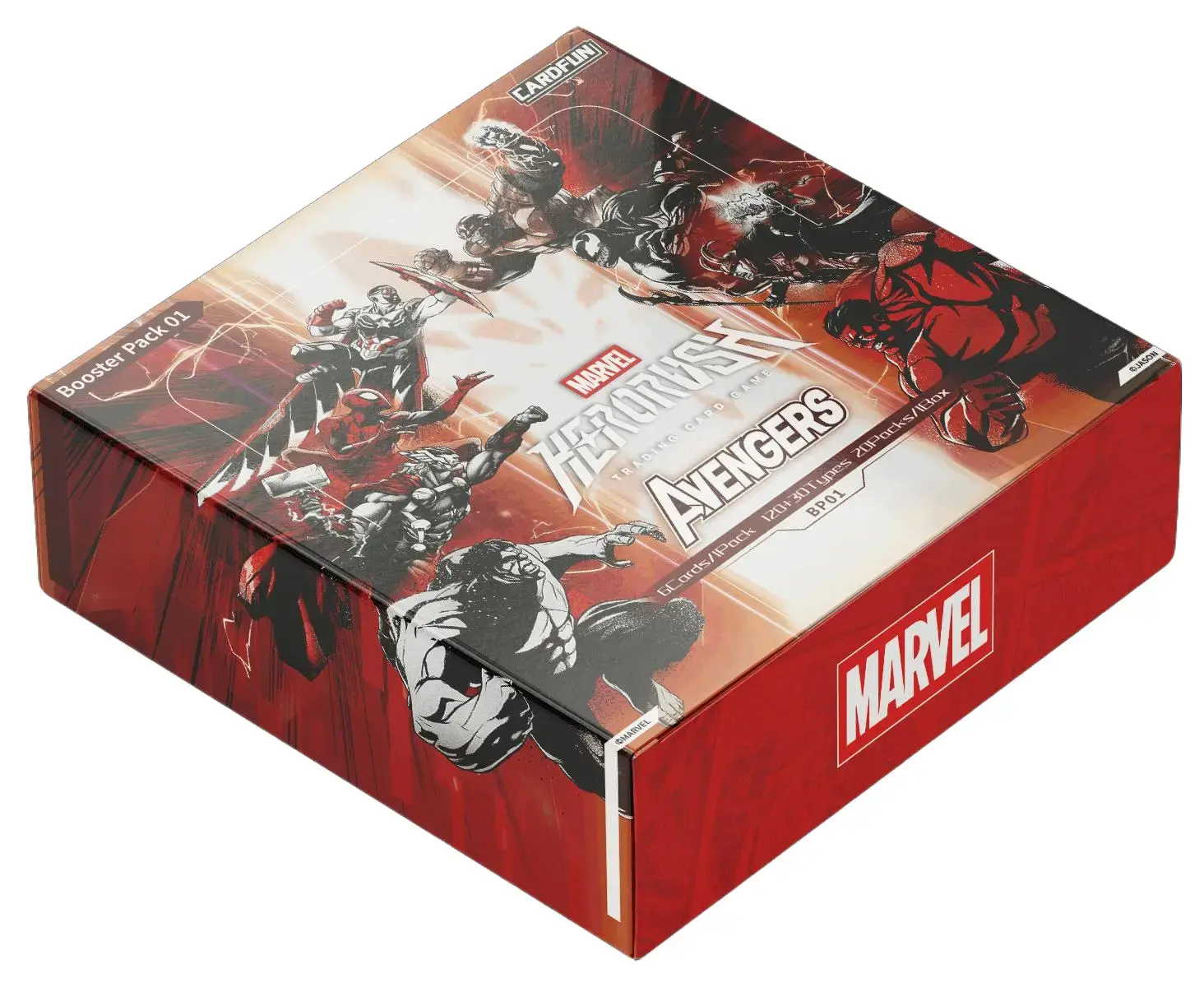 Marvel TCG Hero Rush BP01 Booster Box, 20 Packs x 6 Cards, Official Marvel Trading Card Game Collectible Cards, Avengers Hero Card Pack for Kids Ages 9+ and Collectors