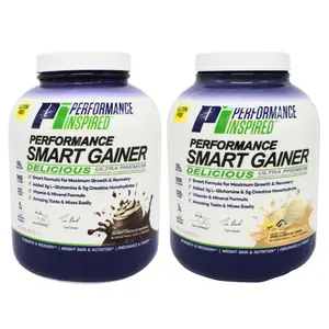 Performance Inspired Nutrition - Smart Mass Gainer - Recover & Rebuild Muscles - Contains Added L-Glutamine – Big 50G Protein - Creatine - Fiber - Digestive Enzymes - 6 Pounds