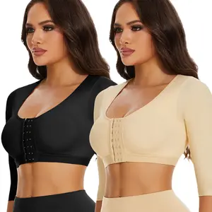 Arm Shaper for Women Post Surgery Arm Lipo Compression Sleeves Arm Faja Front Closure Shapewear Bra