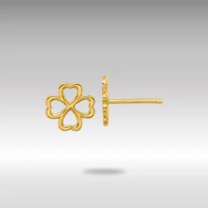 14K Gold Leslie's Polished 4-Leaf Clover Post Earrings - Model LE2873