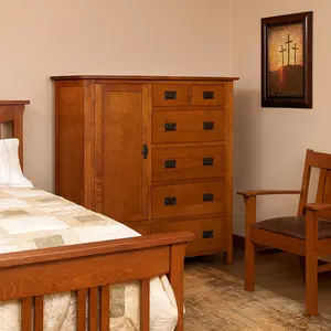 Mission Style Solid Oak Chest of Drawers - Michael's Cherry (MC-A) Mission Style Solid Oak Chest of Drawers - Michael's Cherry (MC-A)