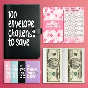 100 Envelope Challenge To Save Binder, Budget Binder, 2026 Saving Challenge Book, Saving Challenge Notebook, Money Organizer, Budget Planner Book for Budgeting, Birthday Gifts Income Tracker For New Year Gifts, Savings Challenge Planner