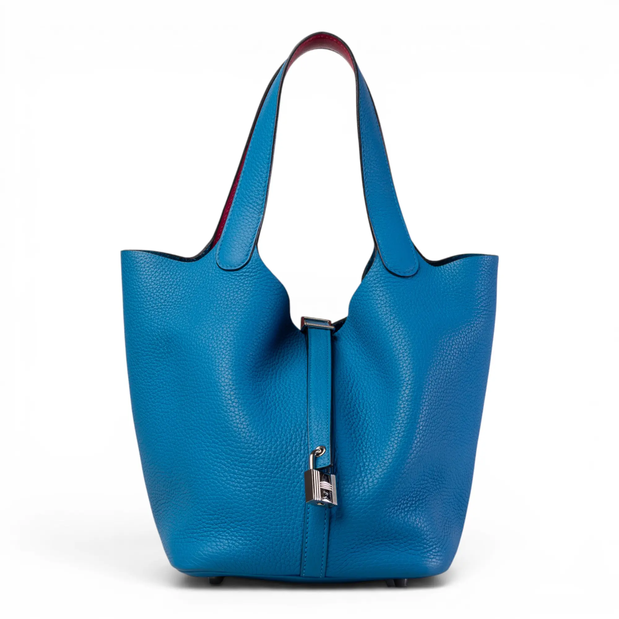 Pre-owned HERMÈS leather Shoulder Bags Hermes Bleu Frida Clemence Picotin H26050411