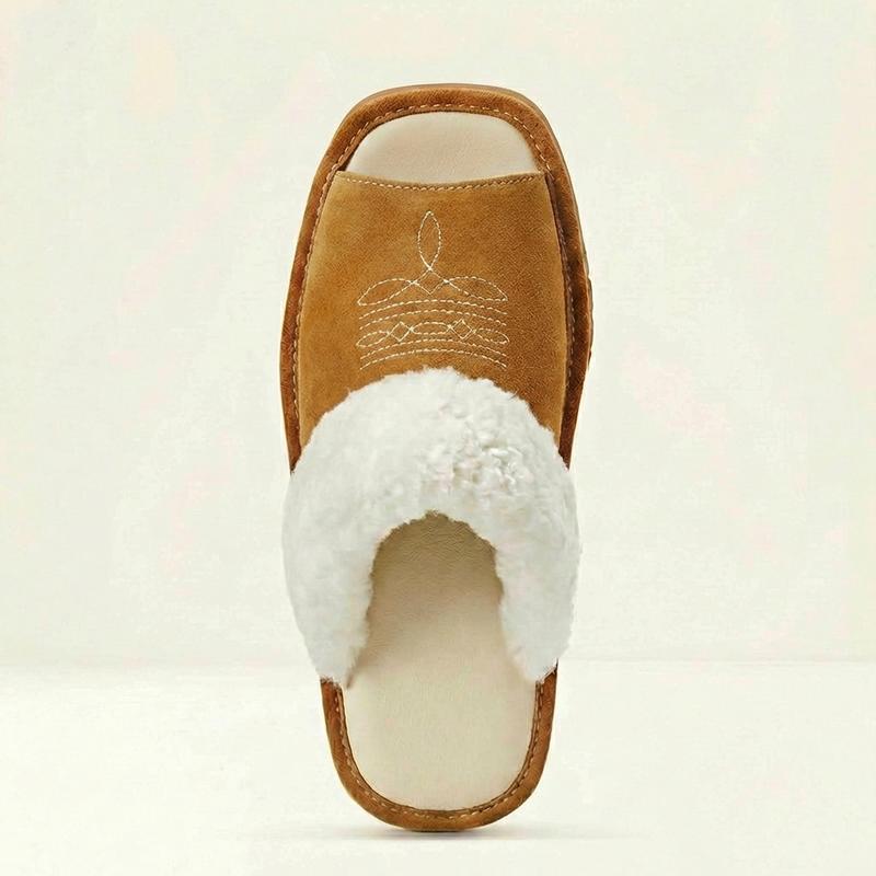 Western Cowgirl Boot-Stitch Women Slippers All-Season Cozy Indoor & Outdoor Wear 【Wide Feet PLS SIZE UP】
