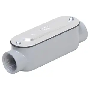 212 MAIN Raco RLC050 Aluminum Threaded Conduit Body - 0.5 in, NEMA 3R Rated, Pull Access, Split Run, Removable Lid for Sailing, Water Sports