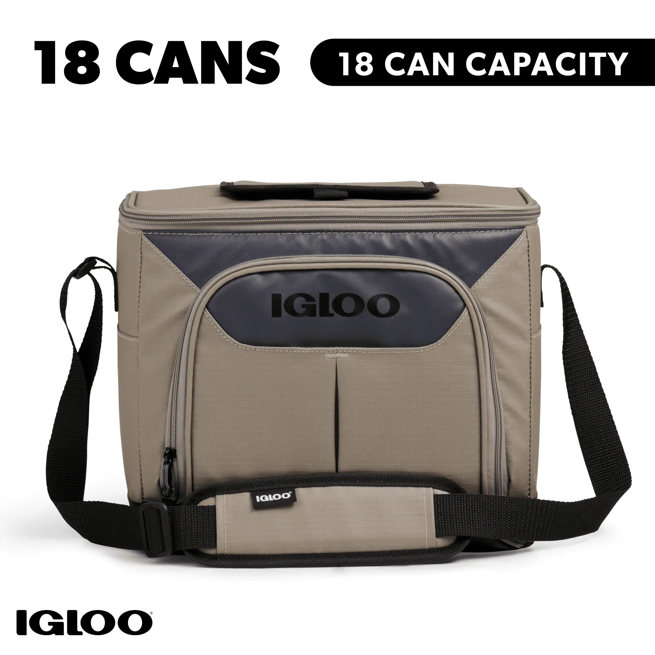 Igloo Trek 18 Can Capacity Softside Cooler with Hard Liner, Sandstone Tan
