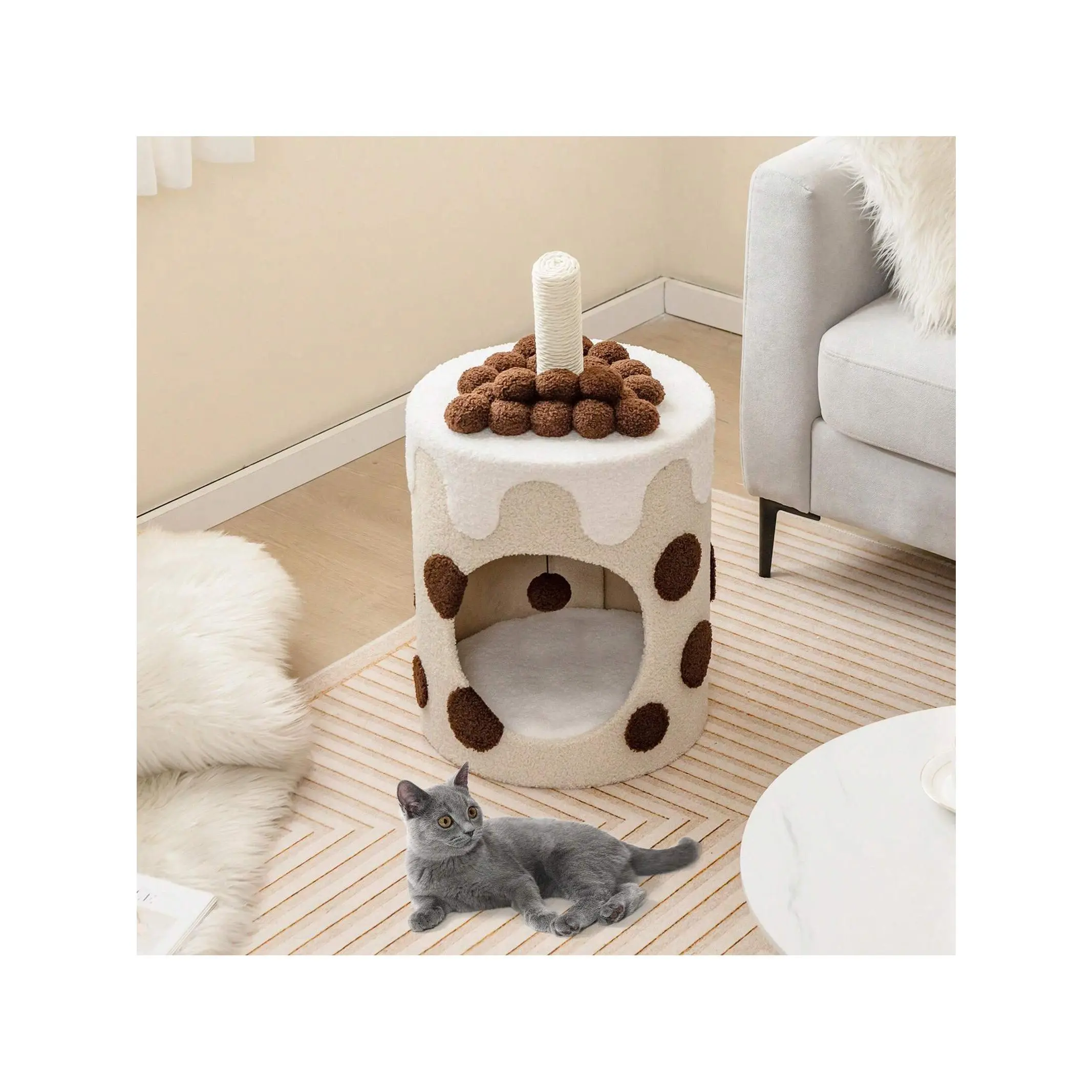 Bubble Tea Cat Tree Tower With Scratching Post Bubble Tea Cat Tree Tower With Scratching Post