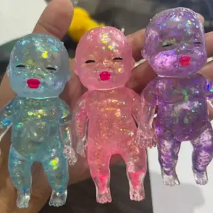3-Pack Giant Funny Baby Slow-Return Flashy Squeeze Toys, Stress Relief Soft Sensory Fidget Toys, Cute Elastic Collectible Gifts