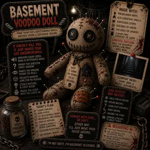 Basement voodoo doll magnet