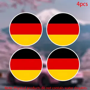 4pcs-Germany Flag Rounded Sticker-Car stickers for doors, windows, laptops, luggage, furniture and bumpers-durable adhesive vinyl material