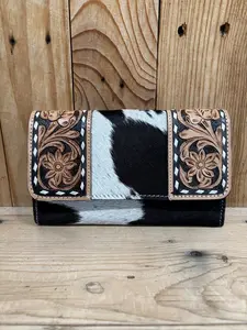 Cowhide Tooled Wallets Wristlets!