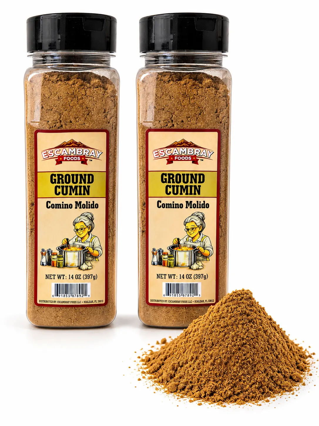 Ground Cumin Podwer  - Pack of 2 (14 oz each) - Fresh and aromatic Premium Spice