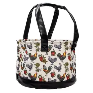 Fluffy Layers by RentACoop Egg Collecting Bag - Roosters & Roses