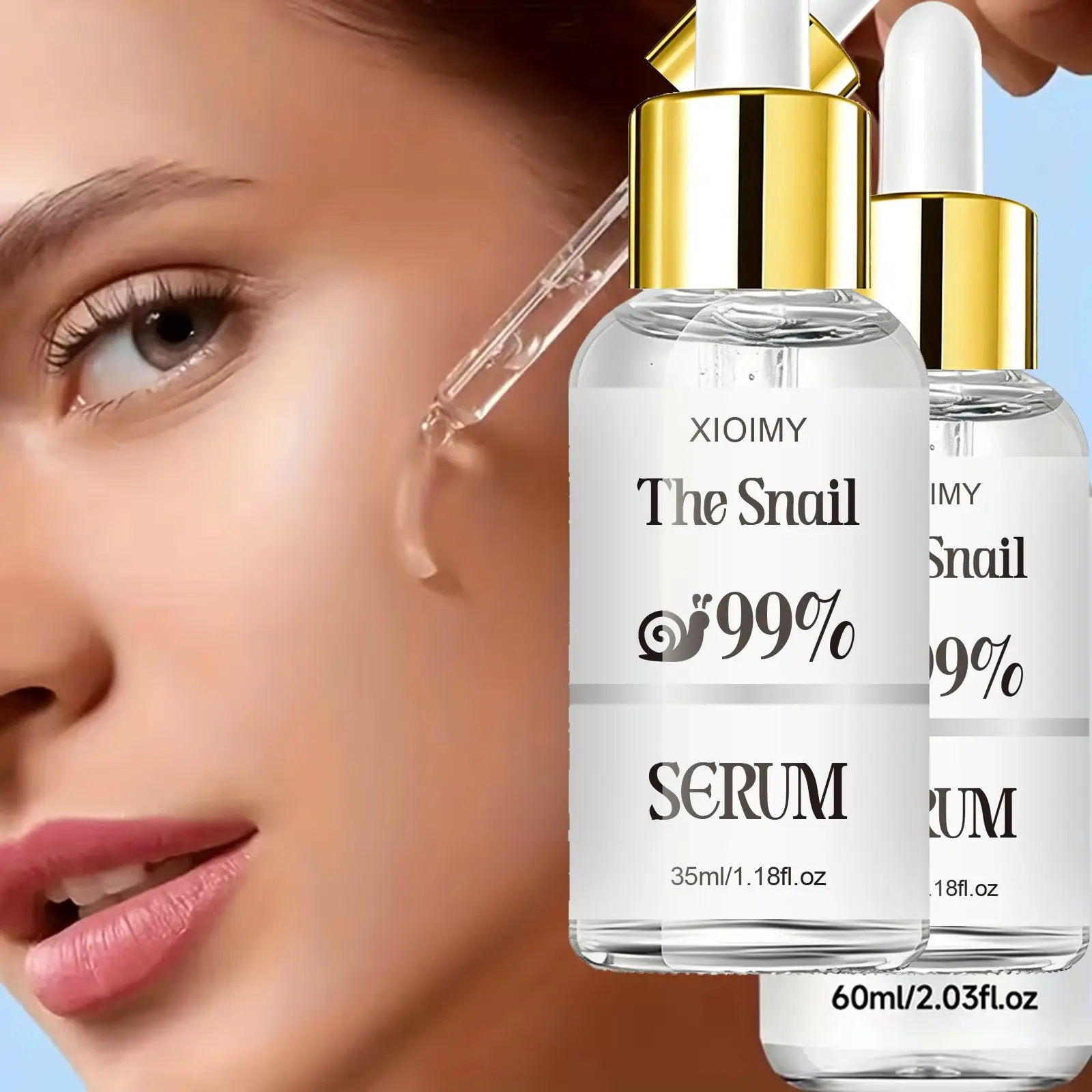 35ML 99% Snail Facial Moisturizing Essence Serums, Anti Aging Serum, Hydrating & Brightening, Contains Sodium Hyaluronate & Niacinamide, Suitable for All Skin Types