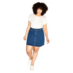 Women's Plus Size Island Denim Skirt
