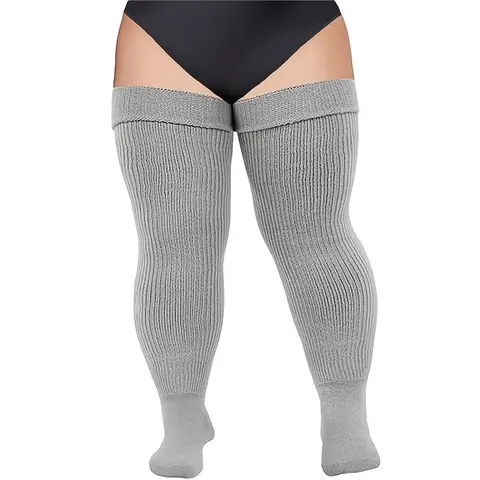 Plus Size Over-the-Knee High Socks - Thick for Wide/Calf/Leg Volume, Solid Color Heavy-Duty Stockings, Casual, Everyday & Themed Events (No constricting fit)