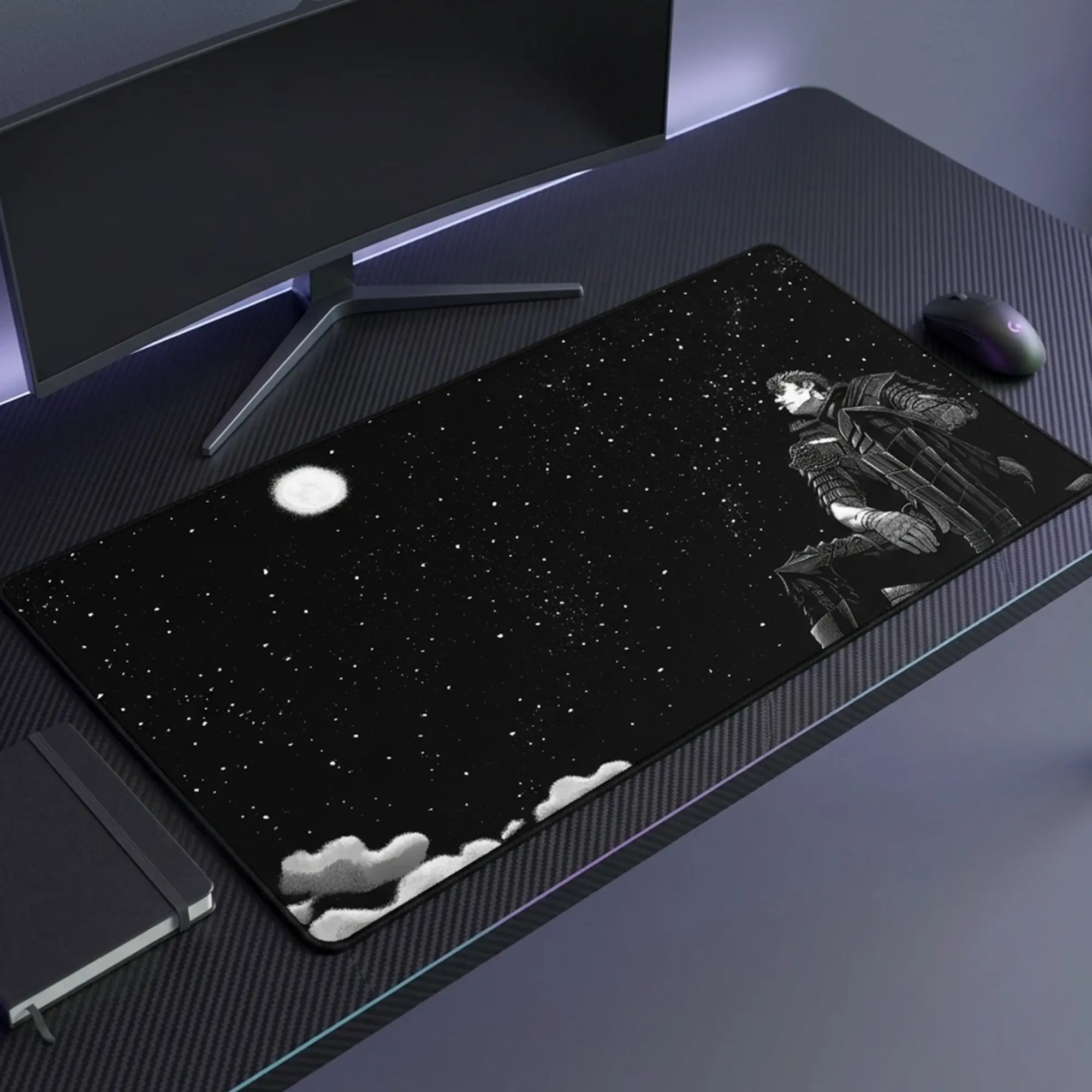 Guts Starry Sky Berserk Desk Mat, Anime Extra Large Non-Slip Mousepad, Gaming Desk Pad, Office Accessory, Birthday Gift, Christmas Gift
