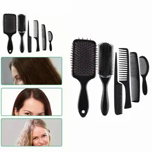 Stylish Hair Brush Set for Women - Includes Wide-tooth Comb, Fine-tooth Comb, Detangling Brush - Perfect Gift for Hairdressers & Stylists, Stylish Hair Care Accessories | Modern Hair Brushes | Durable Plastic Brushes