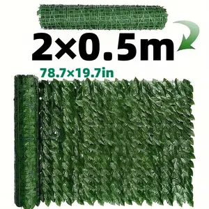 1Pc 2×0.5m Artificial Ivy Privacy Fence Wall Screen: Faux Greenery Backdrop Ivy Vine Leaf Hedges Fence Panels for Patio, Balcony, Garden, Backyard Indoor Outdoor Green Decor