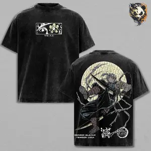 Tengen Uzui Washed Tee – Demon Slayer Anime T-Shirt, Sound Hashira Flashy Shinobi Warrior Former Ninja Elite Demon Slayer Corps Protector Charismatic Strength Legacy Vintage Streetwear