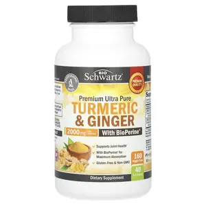 BioSchwartz Premium Ultra Pure Turmeric & Ginger With BioPerine, 2,000 mg, 160 Veggie Caps (500 mg)