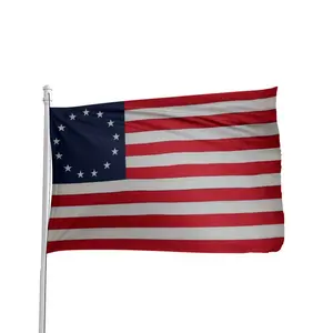Betsy Ross 13 Star Circle Flag - Premium Nylon-Polyester 3x5 American Banner for Home, Festive & Party Backdrops