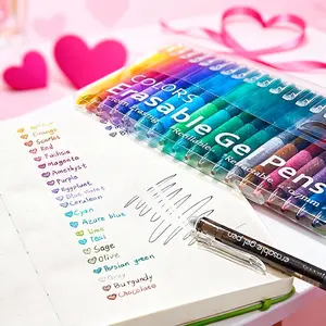 Erasable Gel Pens Set, 6/12 Packs, Retractable Design, Fine Tip Clicker Functionality, Assorted Color Options, Perfect for School & Office Use For New Year Gift For Teachers, Gel Ink Pen, Writing Pens