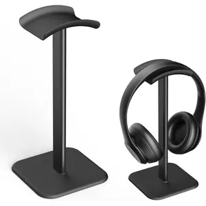 Desk Headphone Stand with Aluminum Hanger & Plastic Headrest, Headphone Hook, Universal Fit for AirPods Max, Sony, Bose, Beats, Enhance Audio Experience