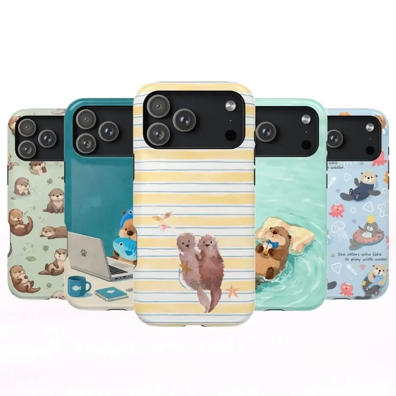 Otter Phone Case, Cute Sea Animal Cover, Funny Otter Phone Case Y1603 | Phone Case Compatible with iPhone 17 16 15 14 13 12 11 pro pro max & Samsung S26 S25 S24 S23 S22 Durable Protection Dual Layer Design Glossy