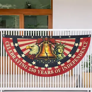 Personalized 250th Anniversary Semicircle Flag - Patriotic USA Banner Outdoor Flag - Celebration 4th Of July - 1776 2026 Semiquincentennial