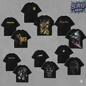 [ COLLECTION] Transformer Warriors Comic Graphic Tee Collection Autobot vs Decepticon Illustration Prime Bee Megatron Heavyweight Acid Wash Boxy Fit Premium Oversized Cotton Streetwear T-shirt for Men Women Top
