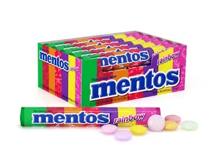 Mentos Chewy Mint Candy Roll, Rainbow, Non Melting, Party, 14 Pieces (Bulk Pack of 15)