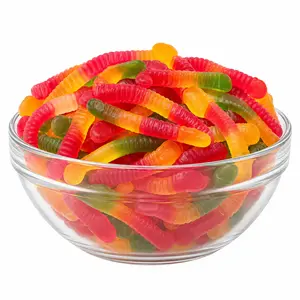 Gummy Worms Candy Assorted | 16 oz (1 LB) Bag of Gummies | Soft & Chewy | Bulk Candy