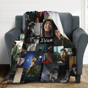 Ivan Cornejo Musician Creative Poster Printed Fleece Blanket - Soft and Warm Knitted Polyester Digital Printed Fleece Blanket, Suitable for Sofas, Beds, Camping - Machine Washable, Suitable for All Seasons, Ideal Gift for Home and Travel