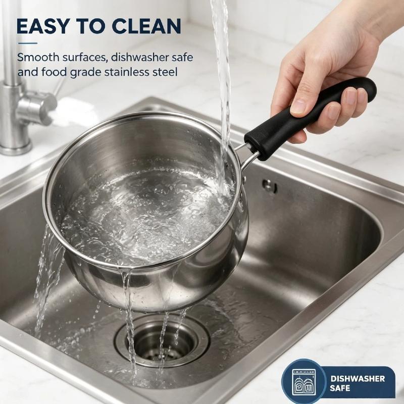 6PCS Stainless Steel Saucepan Set with Glass Lids, Milk Pot Cookware Set, Durable Easy to Clean, Even Heating, Ergonomic Handle for Soup, Milk, Noodles, Home Kitchen Cooking 6PCS Stainless Steel Saucepan Set with Glass Lids, Milk Pot Cookware Set, Durable Easy to Clean, Even Heating, Ergonomic Handle for Soup, Milk, Noodles, Home Kitchen Cooking