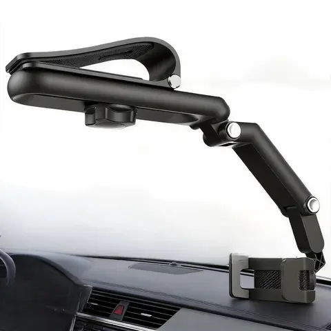 Universal Cell Phone Holder for Car - Clip-On 1080° Multi-Function Car Accessory, 360° Rotating Retractable Phone Holders & Mounts, Versatile and Convenient Driver Gadget