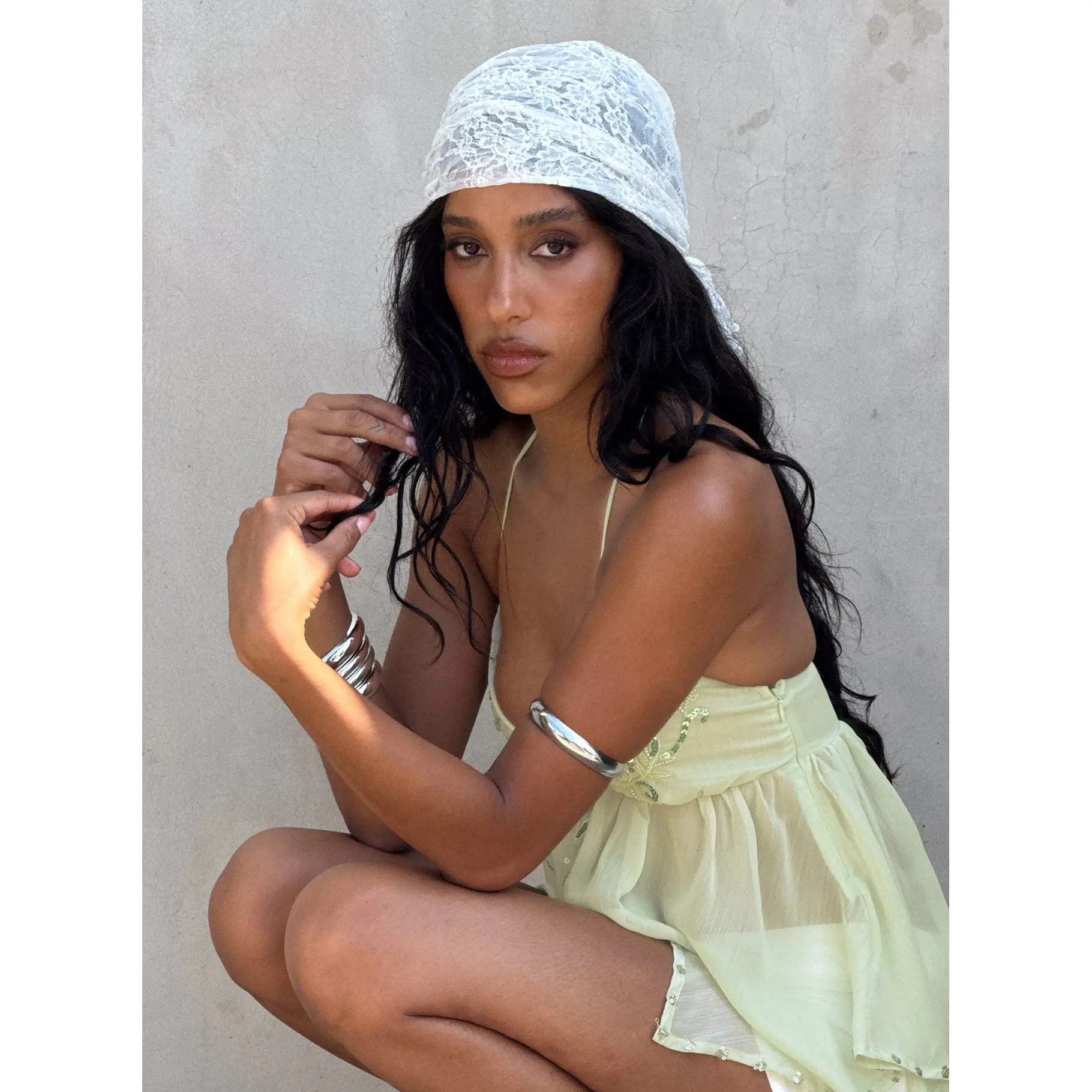 Nellie Scarf White Lace