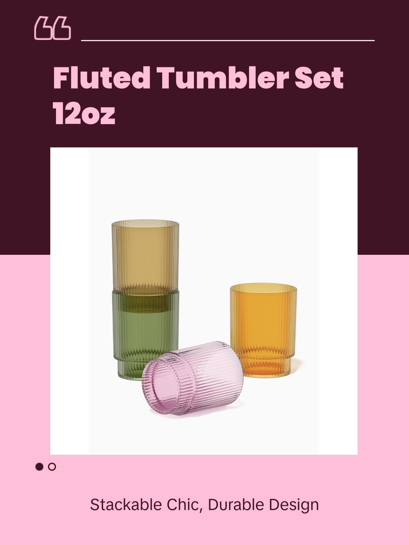 RESERVE 12oz Fluted Tumbler - Mixed Color Set