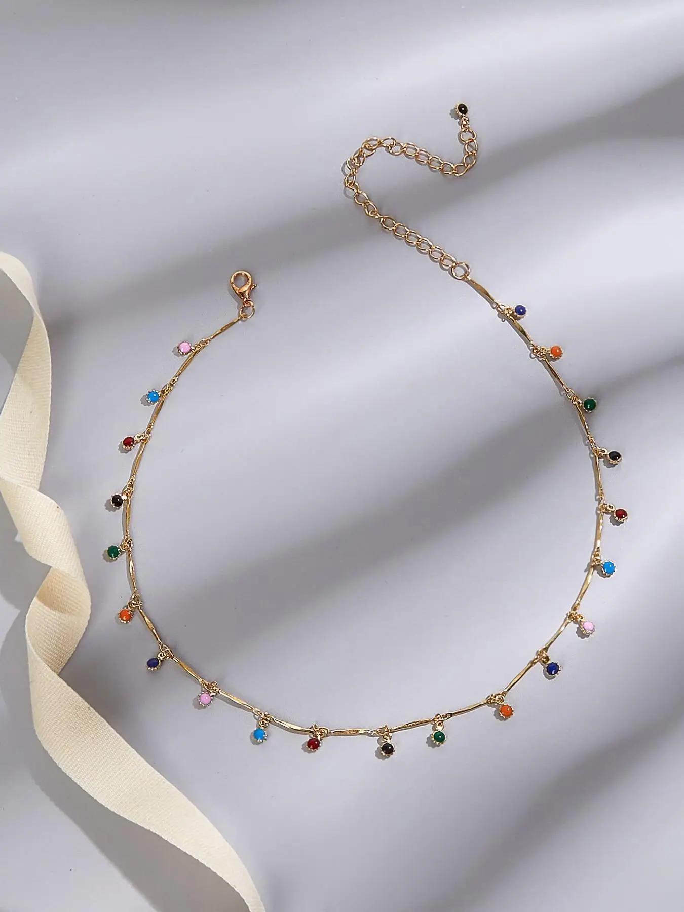 Boho Random Pattern Rhinestone Decor Pendant Necklace for Women, Casual Matching Necklace Jewelry As Gift for Girlfriend, Classic Fashion Accessories