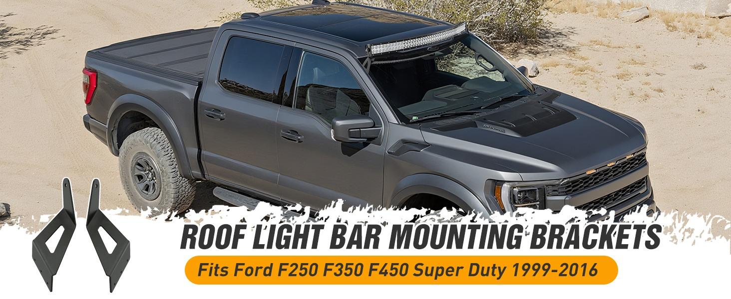 Nilight 54 inch Curved LED Light Bar Bracket Mounting Upper Windshield Roof Cab Brackets Compatible with Ford F250 F350 F450 Super Duty 1999-2016